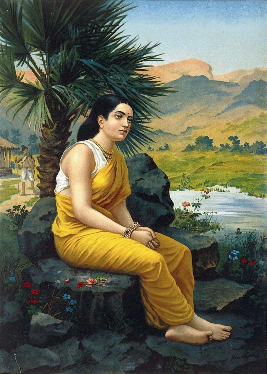 Sita in the forest, feeliing lonely and brooding