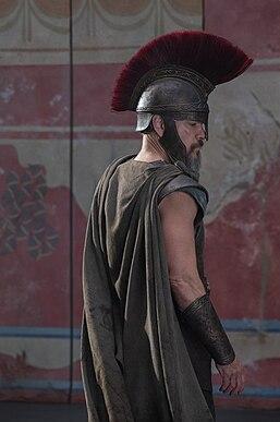 Odysseus in full costume in the movie by Christopher Nolan